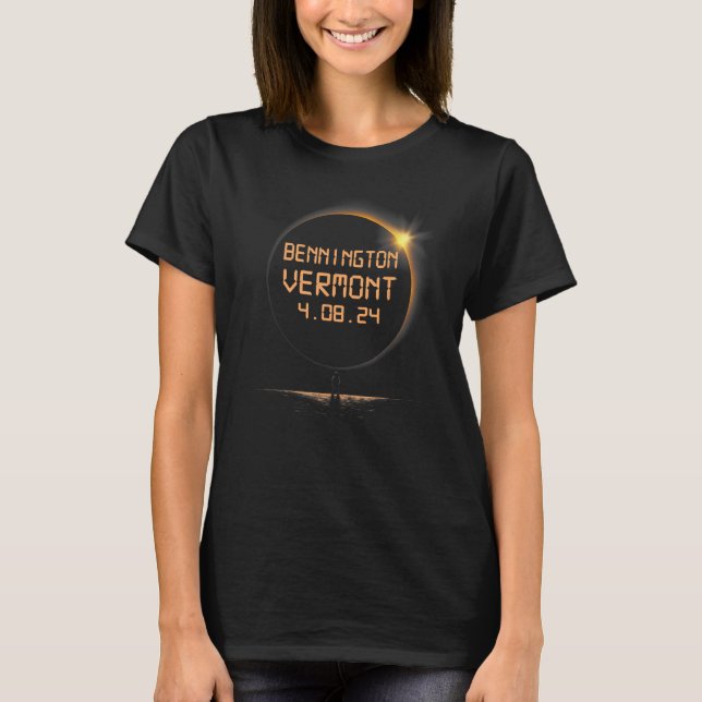 Camiseta Bennington Vermont VT Total Eclipse Solar Total 8  (Frente)
