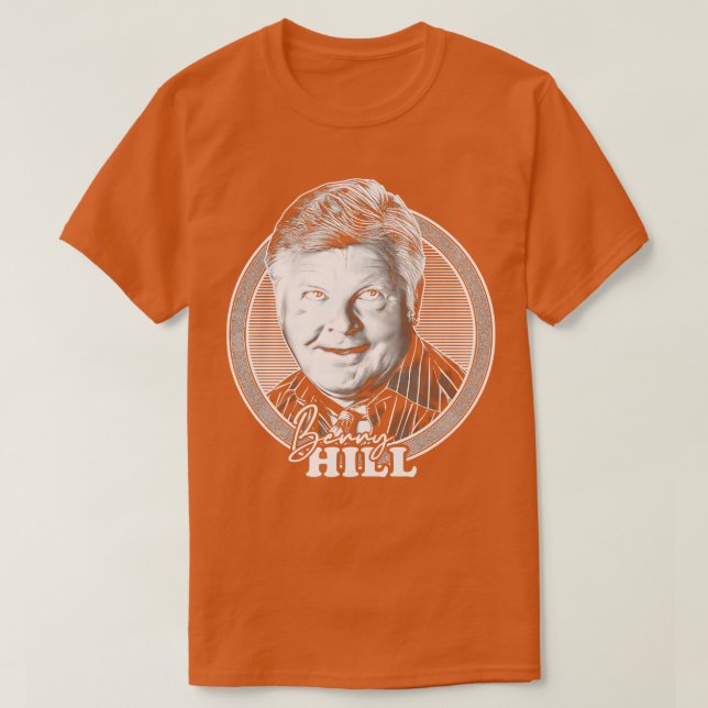 Camiseta Benny Hill 70s Design do ventilador retrô (Frente do Design)