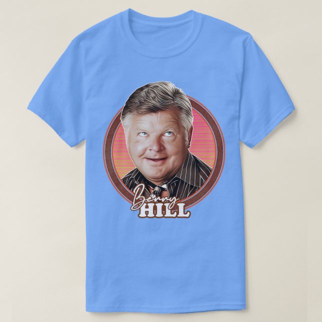 Camiseta Benny Hill 70s Design do ventilador retrô (Frente do Design)