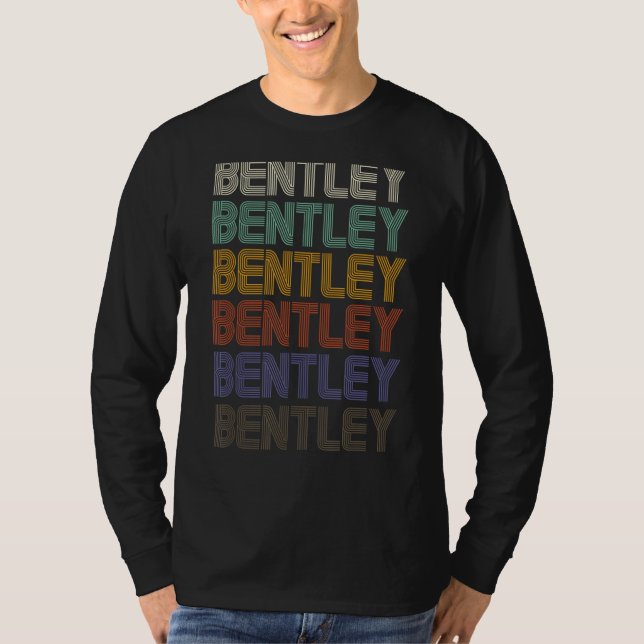 Camiseta BENTLEY Nome Próprio Padrão Retroativo Estilo de V (Frente)