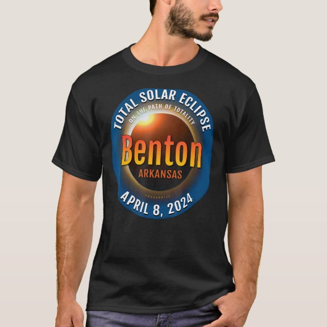 Camiseta Benton Arkansas AR Total Eclipse Solar 2024 3 (Frente)