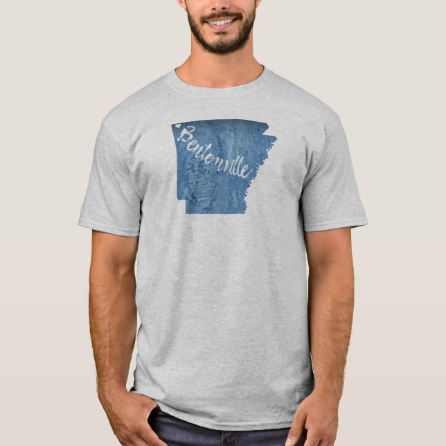 Camiseta Bentonville Arkansas Wood Grain (Frente)