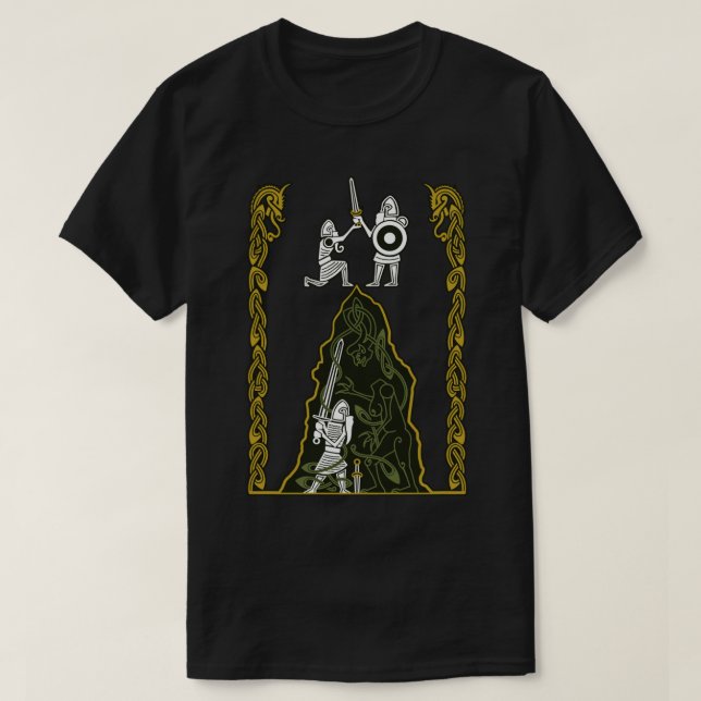 Camiseta Beowulf Vs Grendel é a mãe (Frente do Design)