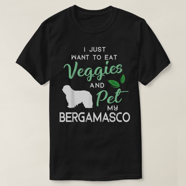 Camiseta Bergamasco Funny Vegan Dog Proprietário do Lago Xm (Frente do Design)