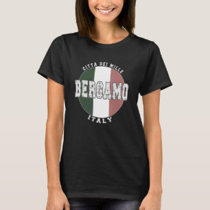 Camiseta Bérgamo Itália, bandeira italiana Vintage