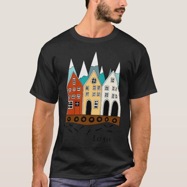 Camiseta Bergen I Lembrança da Noruega (Frente)