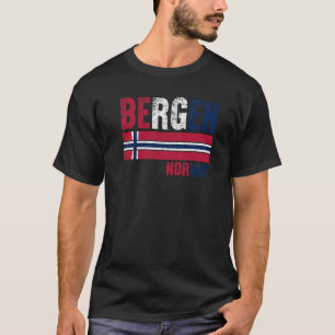 Camiseta Bergen Noruega Bandeira Noruegueses Homens Mulhere