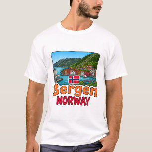 Camiseta Bergen Noruega Linha do Céu Bonita Orgulho da Band
