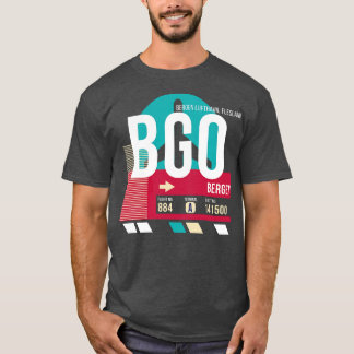 Camiseta Bergen Norway BGO Código do aeroporto Bagagem E