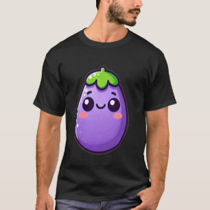 Camiseta Beringela doce com olhos arregalados