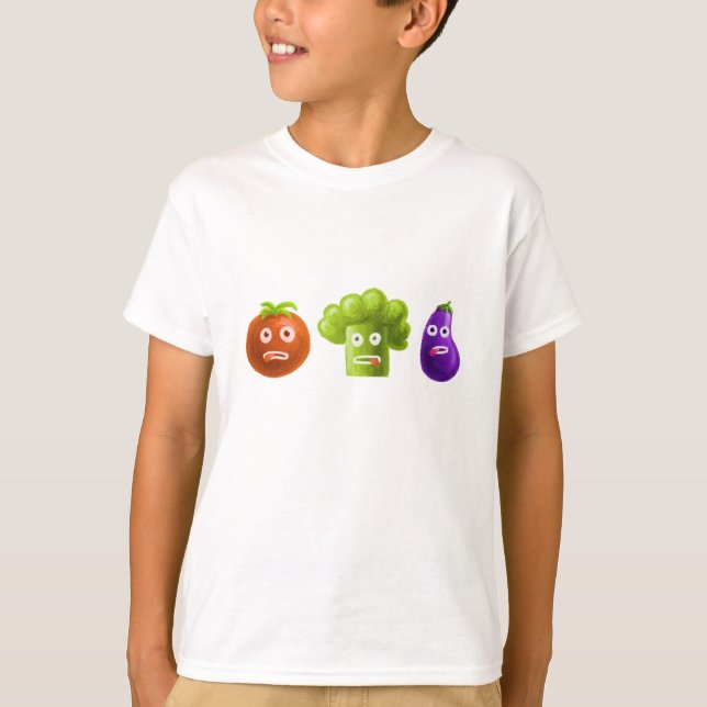 Camiseta Beringela engraçada do tomate dos brócolos dos (Frente)