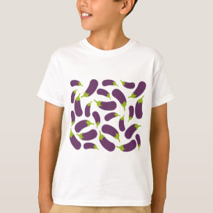 Camiseta Berinjela Aubergine Roxo Designio de Padrão de Leg