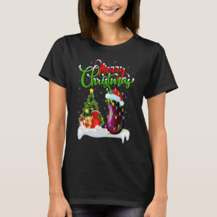 Camiseta Berinjela Decorações de Natal Santa Berinjela Nata