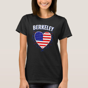 Camiseta Berkeley U Flag Heart City 4 De Julho Americano
