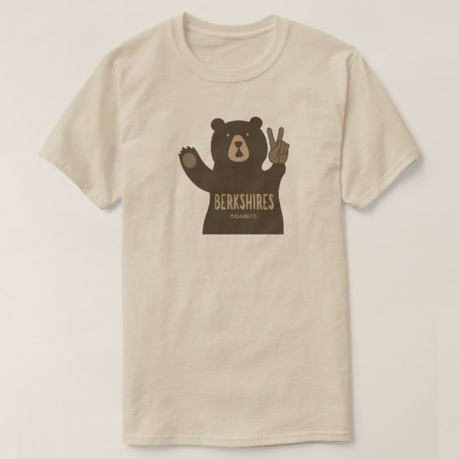 Camiseta Berkshires Massachusetts Urso da Paz (Frente do Design)