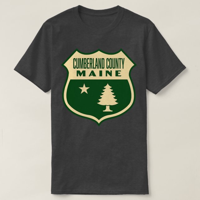 Camiseta Berland County Maine Retro Pine Tree Tan (Frente do Design)