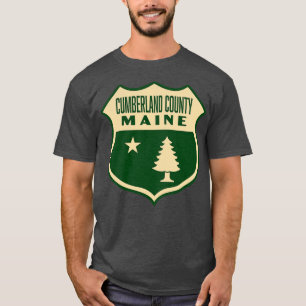 Camiseta Berland County Maine Retro Pine Tree Tan