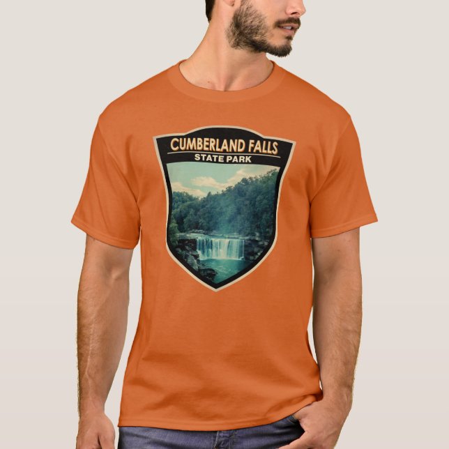 Camiseta berland Falls State Park Kentucky Crachá de tamanh (Frente)