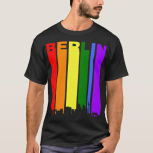 Camiseta Berlim Alemanha Arco-Íris Skyline LGBT Orgulho ga