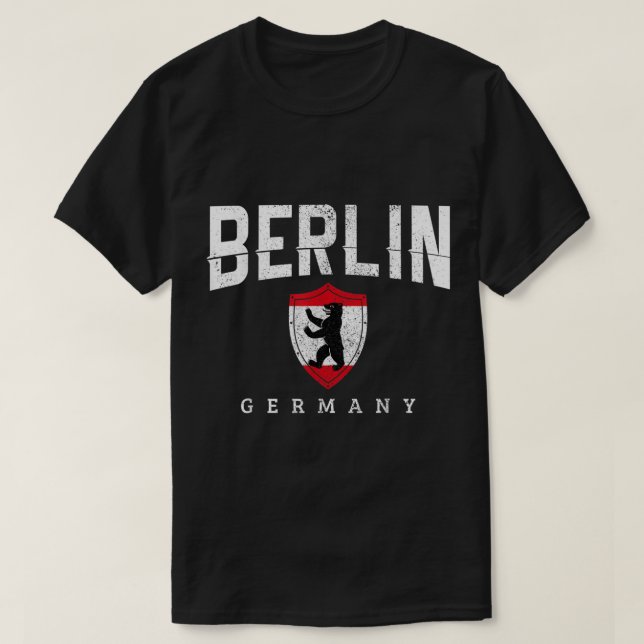 Camiseta Berlim Alemanha Urso Bandeira Souvenir Viagem alem (Frente do Design)