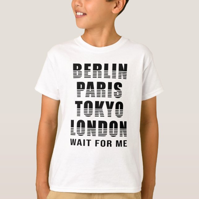 Camiseta Berlim Paris Tóquio Londres Cidades Cidade Funny P (Frente)