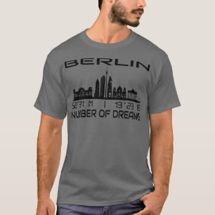 Camiseta Berlim Skyline GPS Coordena Cidade de Dream