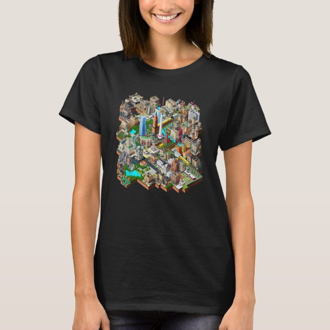 Camiseta Berlin 90s Retro Video Game City Building Map Game (Frente)