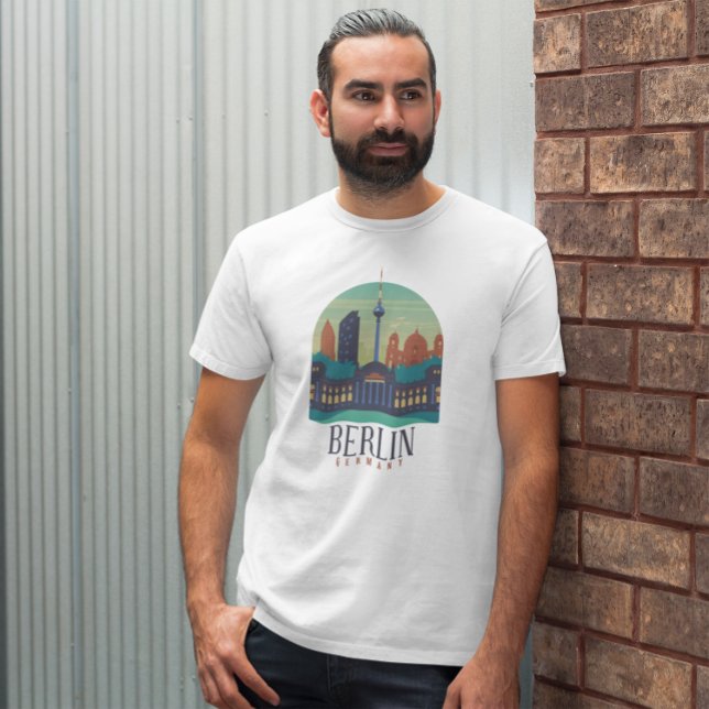 Camiseta Berlin Alemanha Skyline T Shirt (Cool Berlin Germany Skyline Art T Shirt)