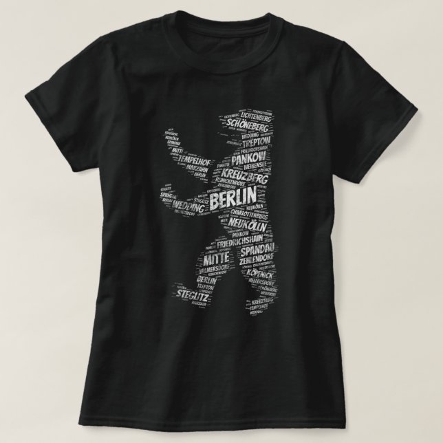 Camiseta Berlin Bear Landmark City Distrita Alemanha Souven (Frente do Design)