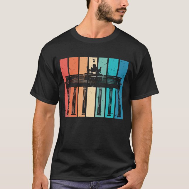 Camiseta Berlin Skyline Brandenburger Tor Sunset Vintage (Frente)
