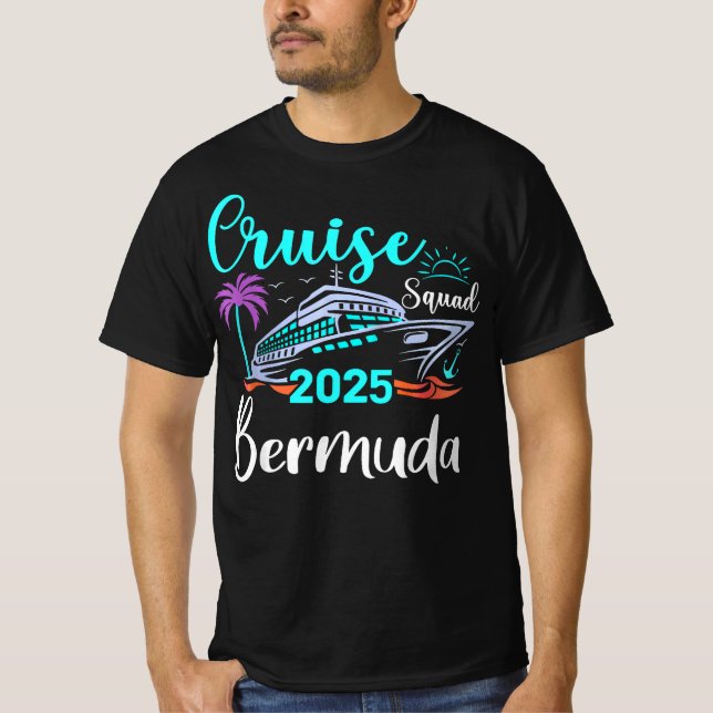 Camiseta Bermuda Cruise Squad 2025 T-Shirt – Family Vacatio (Frente)