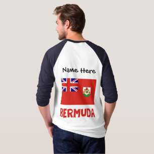Camiseta Bermudas Bandeira Bermudiana Nome Personalizado