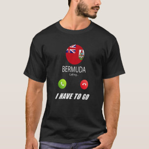 Camiseta Bermudas Flag Souvenir Bermuda Está Chamando O Cha