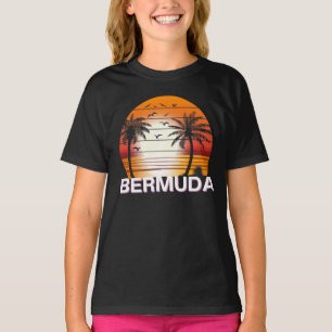 Camiseta Bermudas Vintage Palm Trees Summer Beach