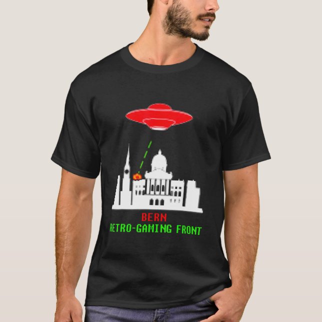 Camiseta Bern Invasion Retro Gaming Com Ufo (Frente)