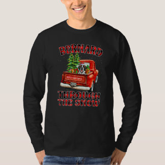 Camiseta Bernard Através da Neve Cachorro de Natal Caminhão