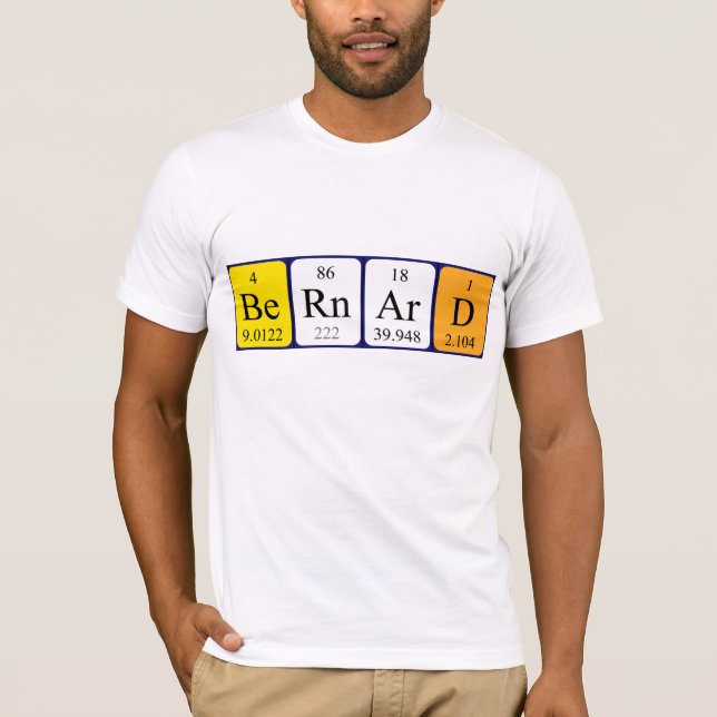 Camiseta Bernard com menção periódica do nome da mesa (Frente)