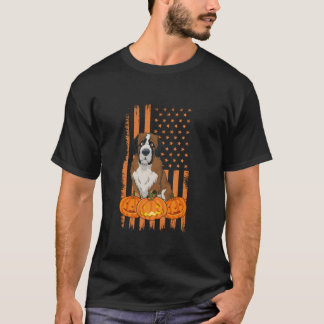 Camiseta Bernard Dog American Flag Patriotic Halloween Cust