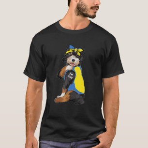 Camiseta Bernedoodle I Love Ucrânia Flag Dog Lover Ucranian