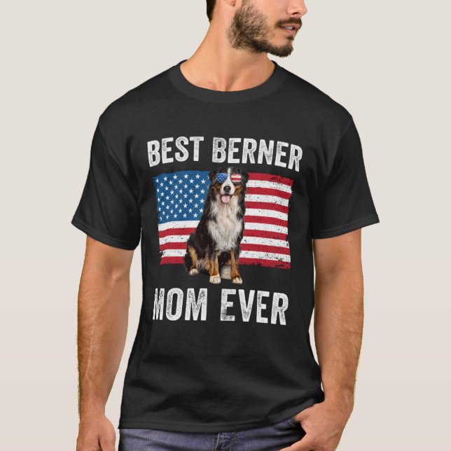Camiseta Berner Mom American Flag Dog  Owner Bernese Mounta (Frente)