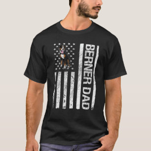 Camiseta Berner Pai americano bandeira americana Bernese Mo