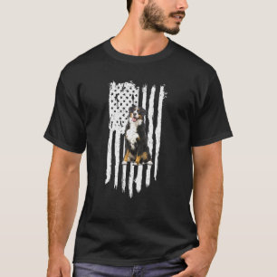 Camiseta Bernese Mountain American Flag Patriótico 4º O