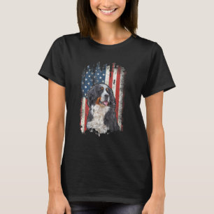 Camiseta Bernese Mountain American Usa Bandeira 4 De Julho