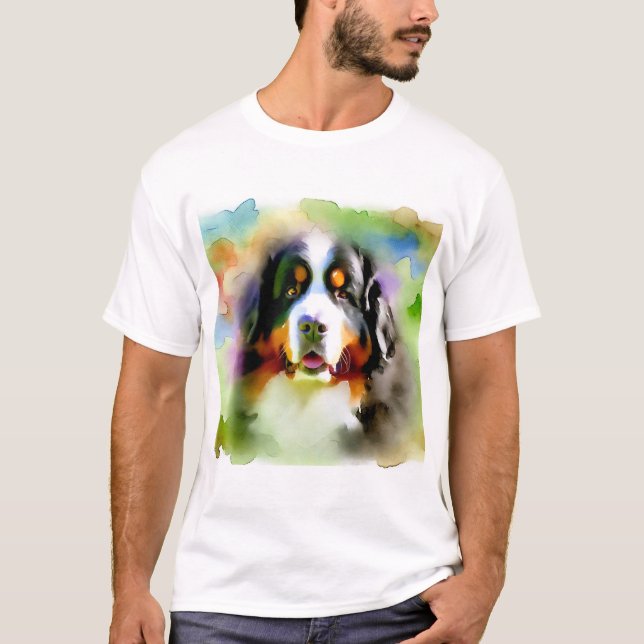 Camiseta Bernese Mountain Dog 061124AREF116 - Watercolor (Frente)