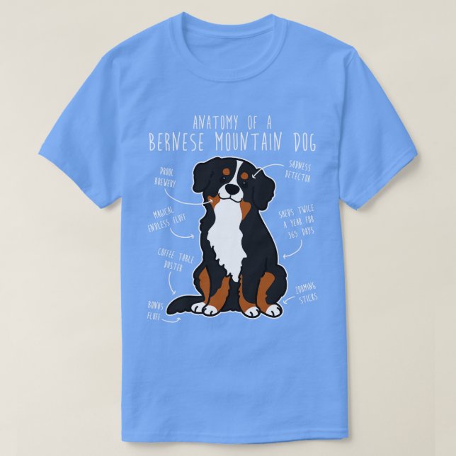 Camiseta Bernese Mountain Dog Anatomia 1 (Frente do Design)
