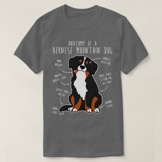Camiseta Bernese Mountain Dog Anatomia 1 (Frente do Design)