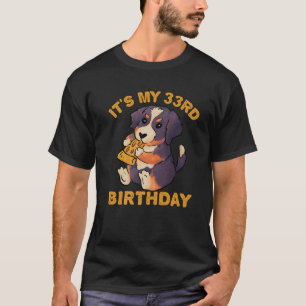 Camiseta Bernese Mountain Dog Comendo Pizza É o meu 33º Bir