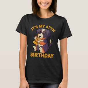 Camiseta Bernese Mountain Dog Comendo Pizza É o meu 47º Bir