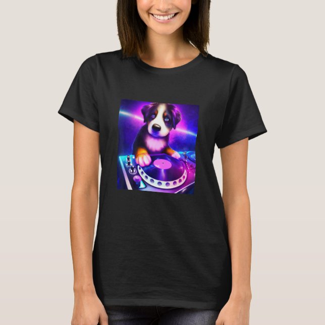 Camiseta Bernese Mountain dog DJ Vaporwave Aestético Boys (Frente)