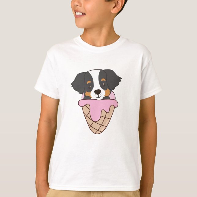 Camiseta Bernese Mountain Dog Ice Waffle Animais doces (Frente)